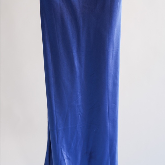 NWT WHYTE VALENTINE BLUE SATIN SLIP DRESS Size 8 - Picture 7 of 15